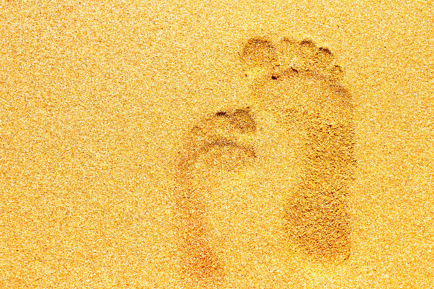 footprints in sand