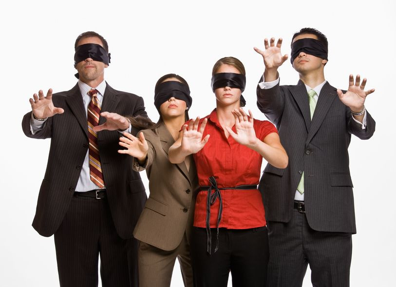 blindfolded people in divorce